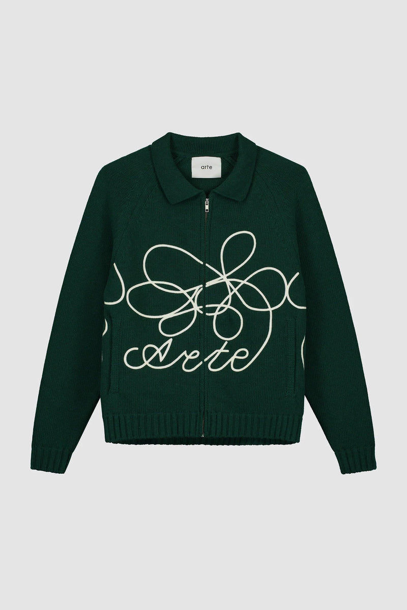 Pull en maille avec logo fleuri