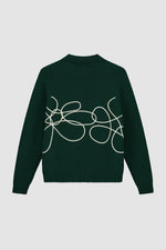 Pull en maille avec logo fleuri