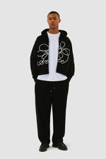 Sweat à capuche zippé avec logo fleuri