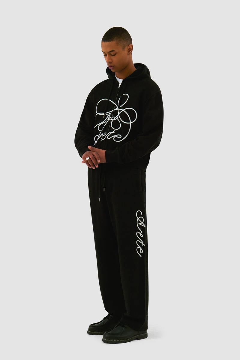 Sweat à capuche zippé avec logo fleuri