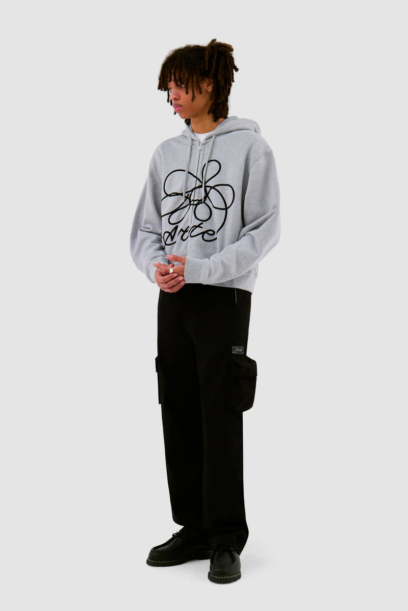 Sweat à capuche zippé avec logo fleuri