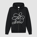 Sweat à capuche zippé avec logo fleuri