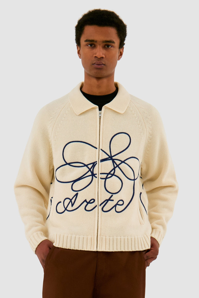 Pull en maille avec logo en fleuri