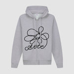 Sweat à capuche zippé avec logo fleuri