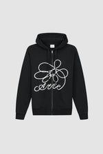 Sweat à capuche zippé avec logo fleuri