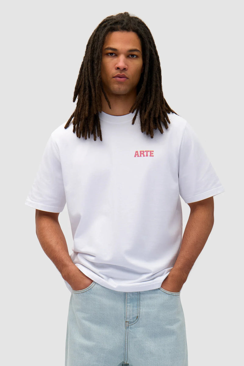 T-shirt à imprimé mural dans le dos