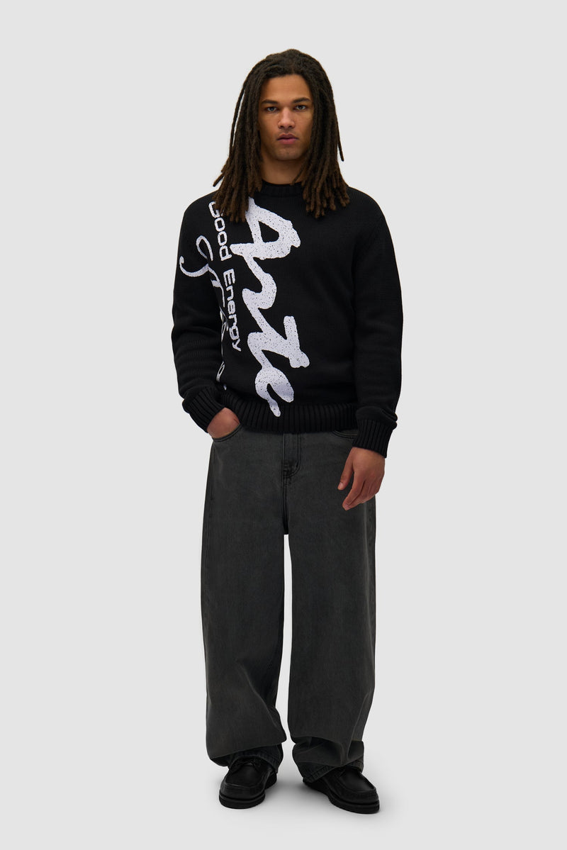 Pull en maille à gros motifs