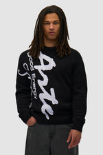 Pull en maille à gros motifs