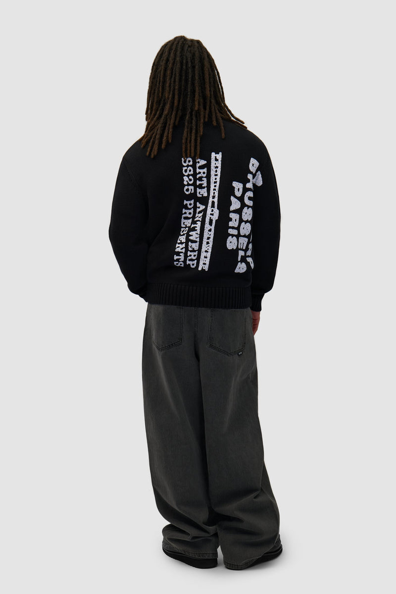 Pull en maille à gros motifs