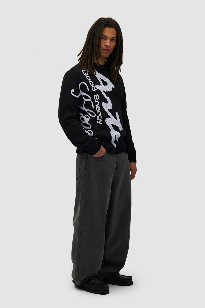 Pull en maille à gros motifs