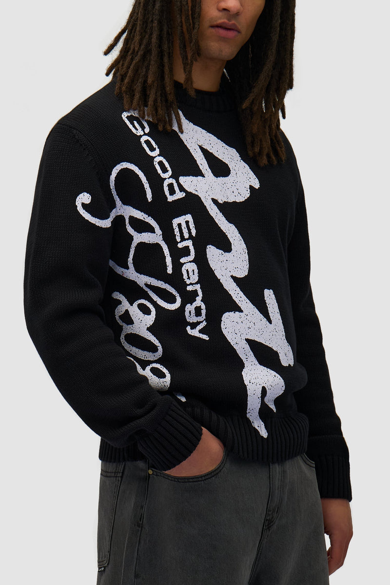 Pull en maille à gros motifs